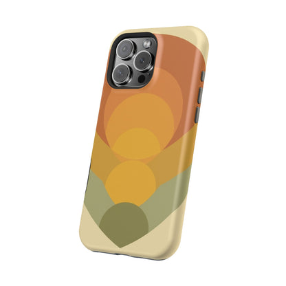70s Sunburst Phone Case - Vintage Aesthetic iPhone Case, Retro Gift Idea, Brown Orange Design