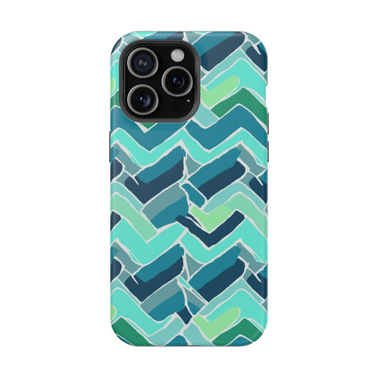 Watercolor Chevron Phone Case – Aesthetic Soft Pastel Phone Cover for iPhone | Unique Artistic Design with Floral Accents