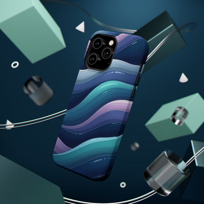 Blue Wave Phone Case - Aesthetic iPhone Case | Dark Moody Gradient Design | Gifts for Her | Unique Art Print