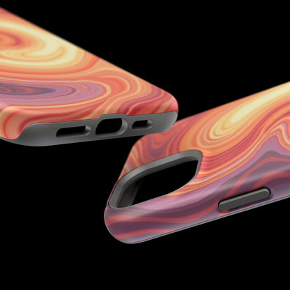 Sunset Phone Case - Orange Aesthetic iPhone Case, Warm Gift Idea, Trendy Swirl Design