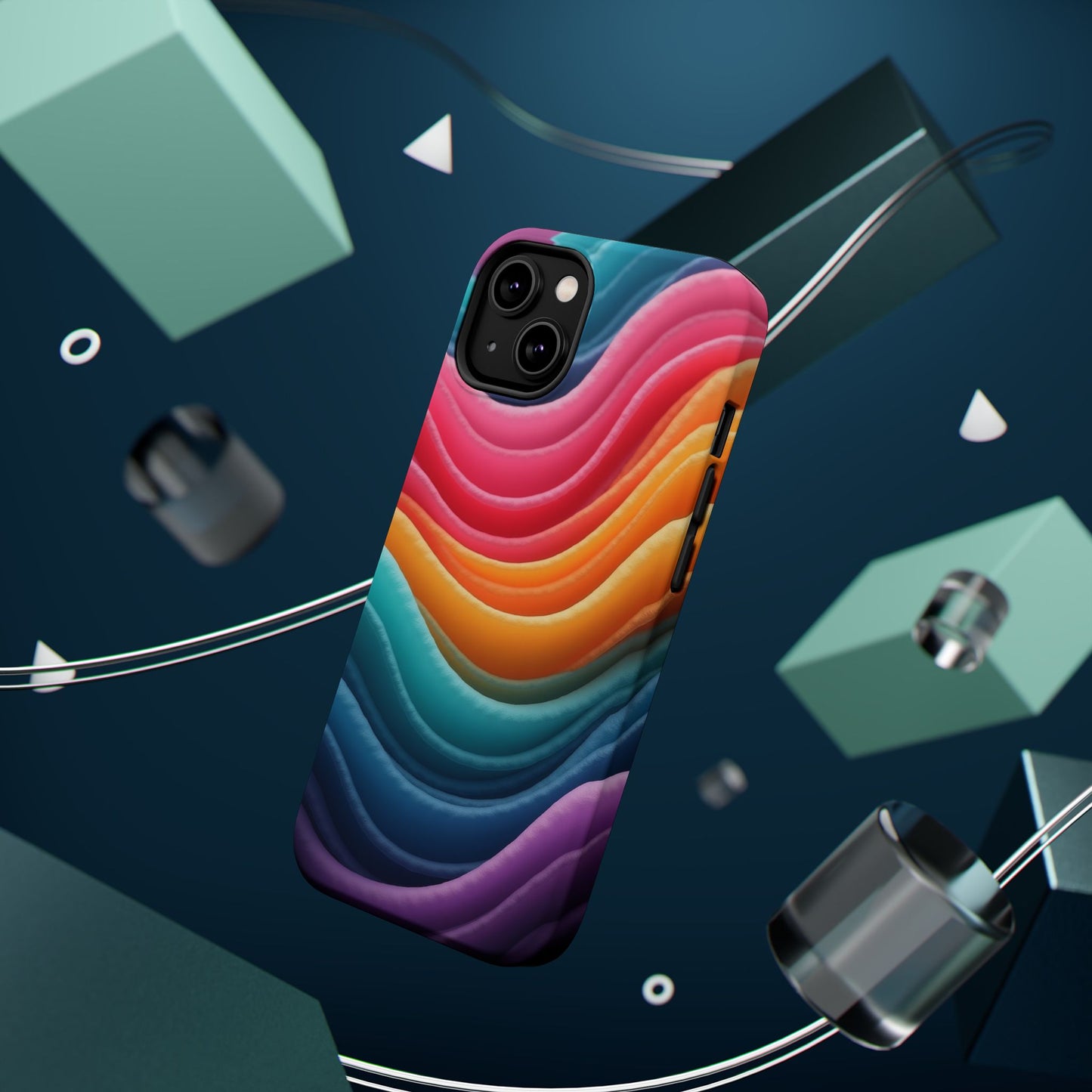 Colorful Wave Phone Case - Aesthetic iPhone Case, Pride Gift Idea, Trendy Summer Accessory