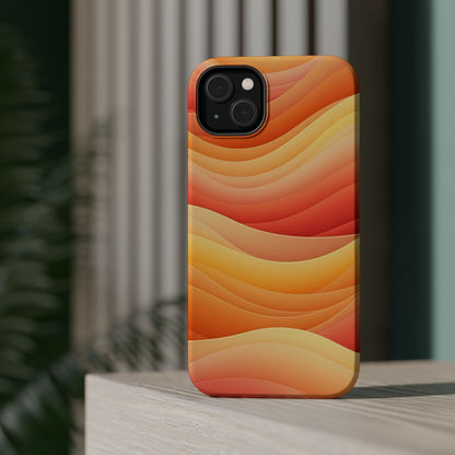 Sunset Wave Phone Case - Aesthetic Orange iPhone Case, Golden Hour Gift Idea, Trendy Beach Vibes