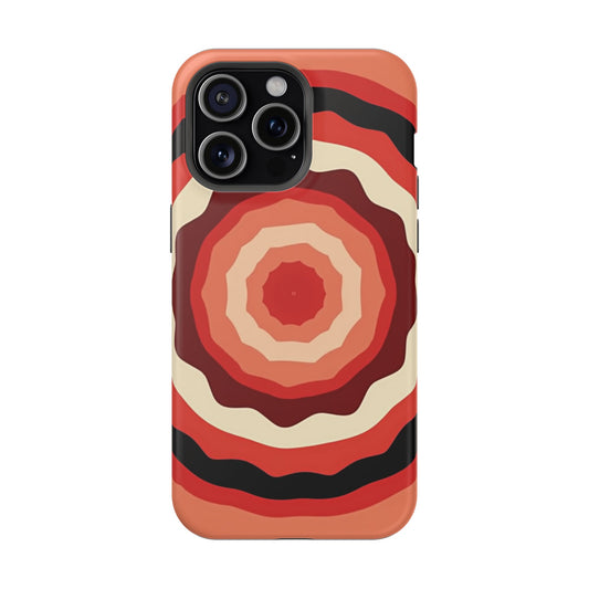 Retro Sunset iPhone Case - 70s Inspired Floral Design, Aesthetic Gift Idea