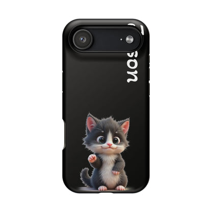 Personalized Kitten Phone Case - Custom Name Cat Lover Gift | Cute Black iPhone Cases for Women & Girls