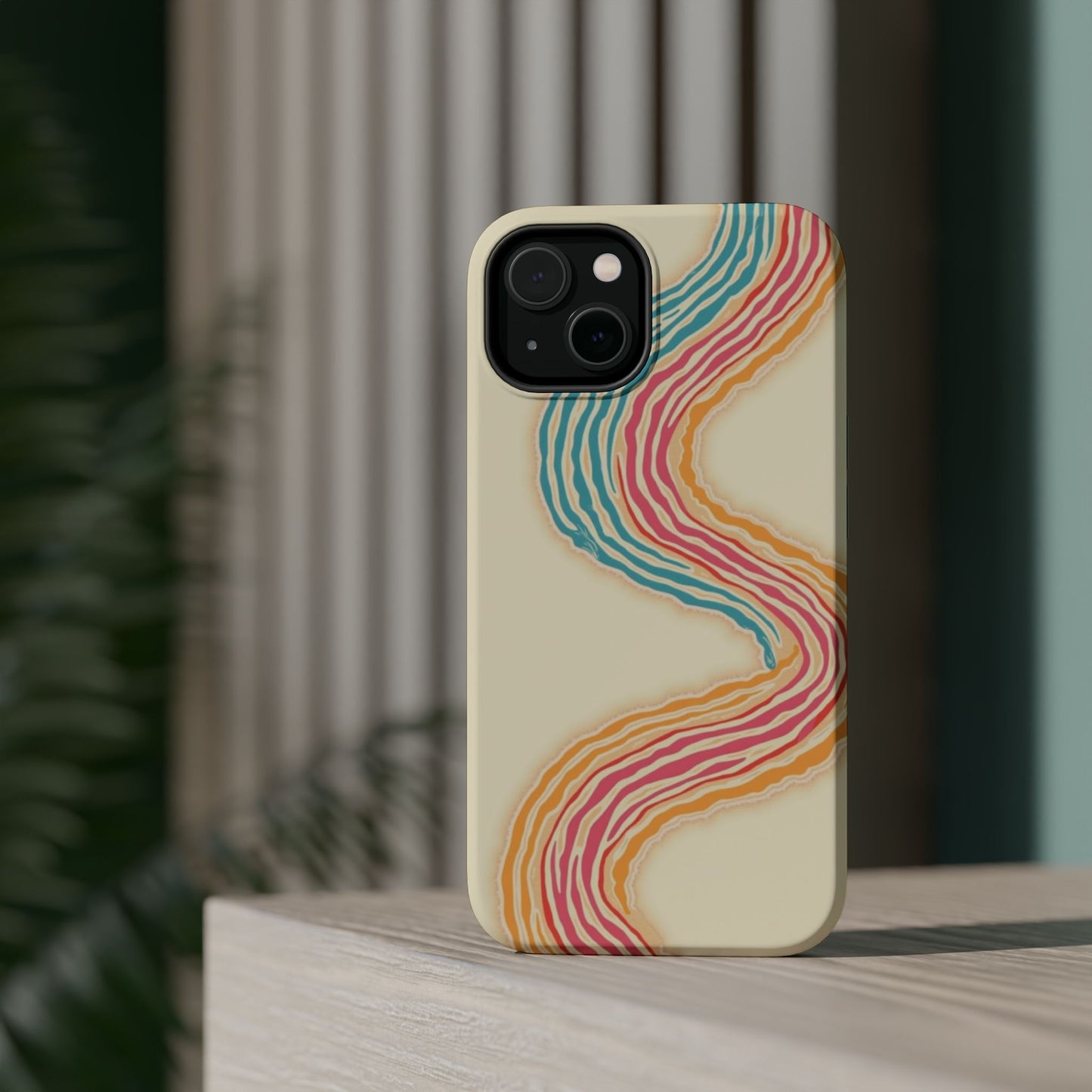 Abstract Flow Phone Case - Pastel Streamline Design