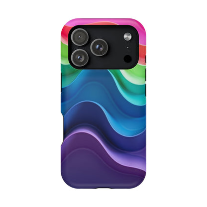 Rainbow Wave Phone Case - Aesthetic Ocean Design | iPhone 14-17 Cases | Nature Gifts for Her, Colorful Trendy Accessory