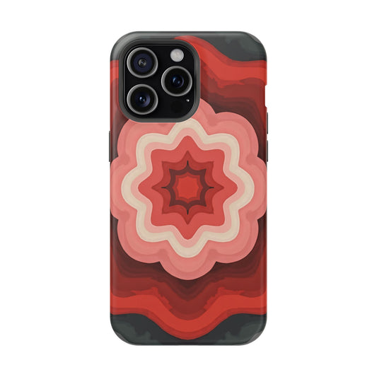 Retro Flower Phone Case - Aesthetic iPhone Case, 70s Inspired Gift, Groovy Pattern Design