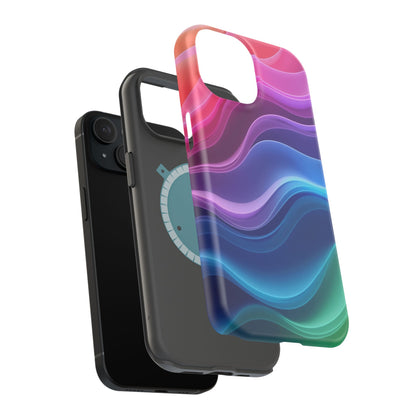 Pastel Wave Phone Case - Aesthetic iPhone Case | Lavender & Blue Gradient Design | Gifts for Her | Unique Art Print