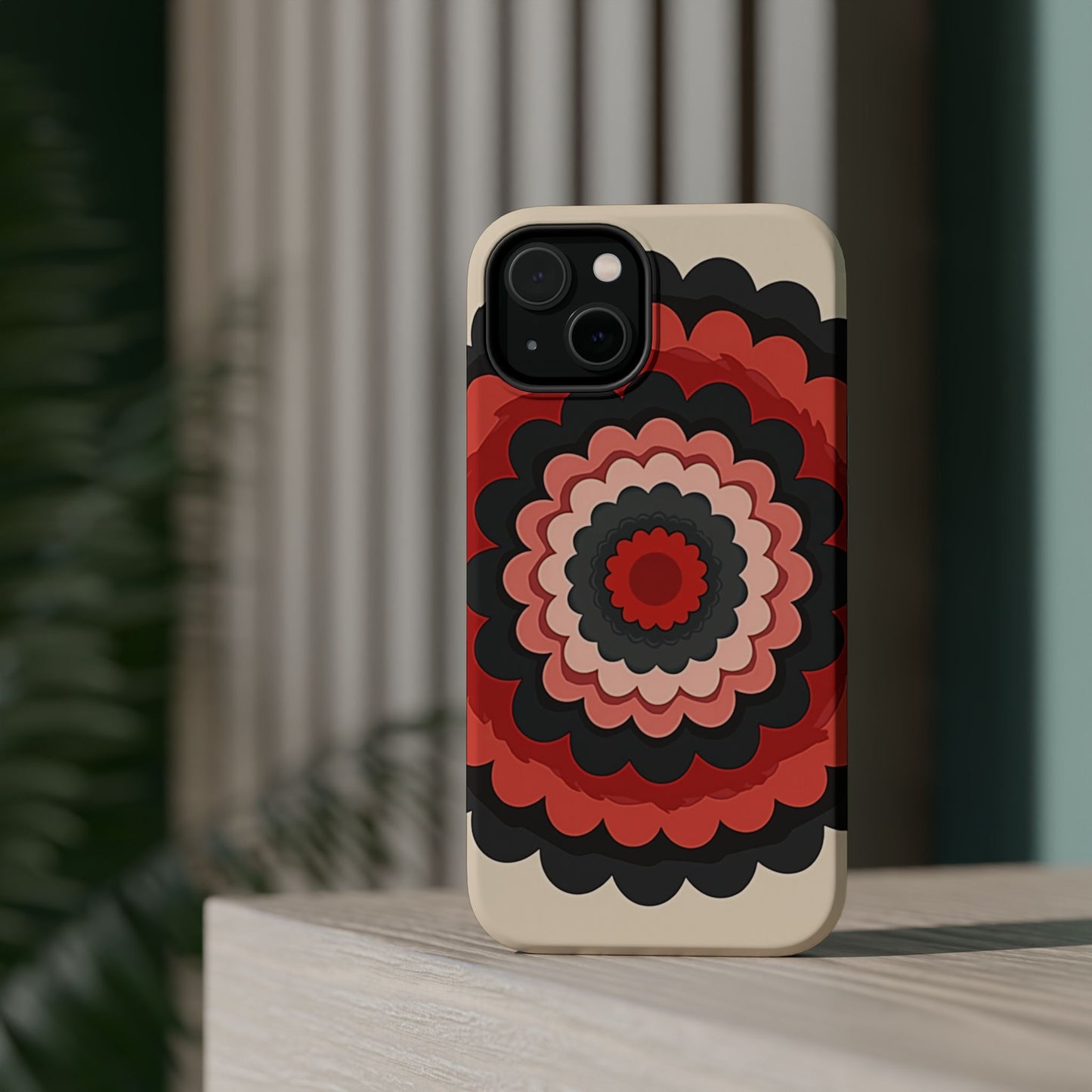 Layered Scallop Bloom iPhone Case - Retro Floral Design, Bold Aesthetic Gift Idea