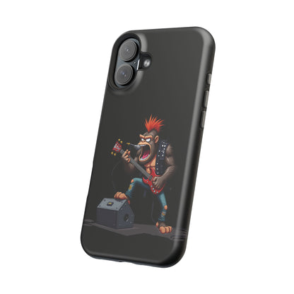 Punk Rock Gorilla iPhone Case - Funny Music Gift, Edgy Aesthetic, Animal Lover Gift