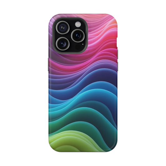 Colorful Wave Phone Case - Aesthetic iPhone Case | Rainbow Ripple Design | Trendy Gifts for Her | Unique Art Print