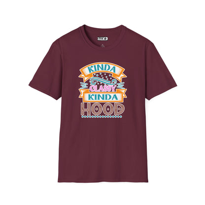 "Kinda Classy, Kinda Hood" Funny Dual-Vibe T-Shirt – Effortlessly Cool Graphic Tee for the Ironic Minimalist & Streetwise Sassy Soul