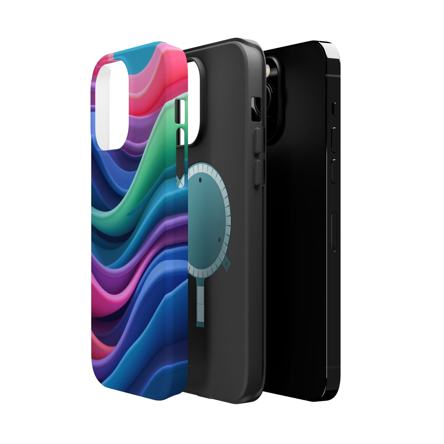 Oceanic Serenity iPhone Case - Abstract Wave Design, Calming Aesthetic Gift Idea