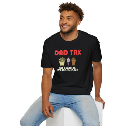Funny Dad T-Shirt – "Dad Tax: Just Checking It’s Not Poisoned" – Gift for Fathers, Dads, and Food Snatchers