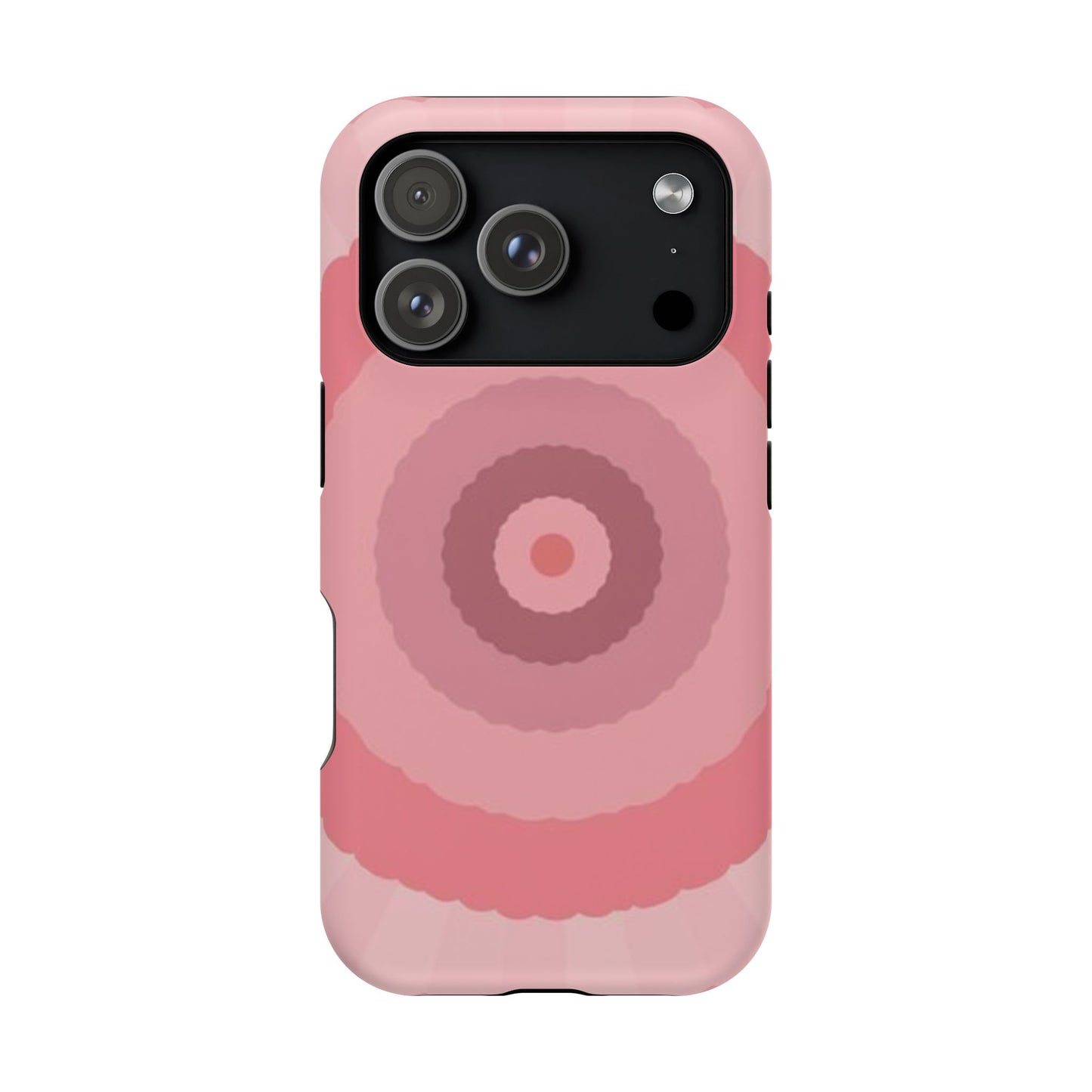 Retro Pink iPhone Case - 70s Aesthetic Wave Design - Cute Y2K Accessory