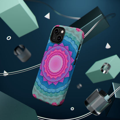 Rippled Radiance iPhone Case - Abstract Pink Floral Design, Aesthetic Gift Idea