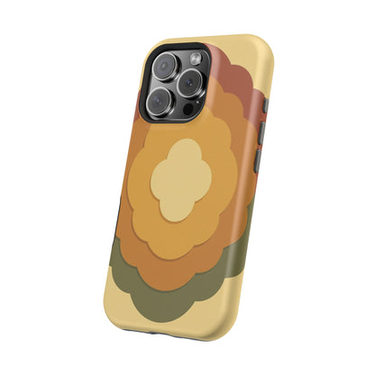 Retro Layered Bloom iPhone Case - 70s Flower Power Design, Vintage Aesthetic Gift Idea