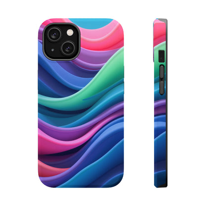 Oceanic Serenity iPhone Case - Abstract Wave Design, Calming Aesthetic Gift Idea
