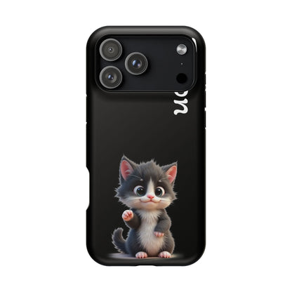 Personalized Kitten Phone Case - Custom Name Cat Lover Gift | Cute Black iPhone Cases for Women & Girls