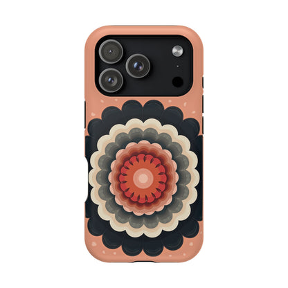 Earth Tone Mandala iPhone Case - Bohemian Floral Design, Aesthetic Gift Idea