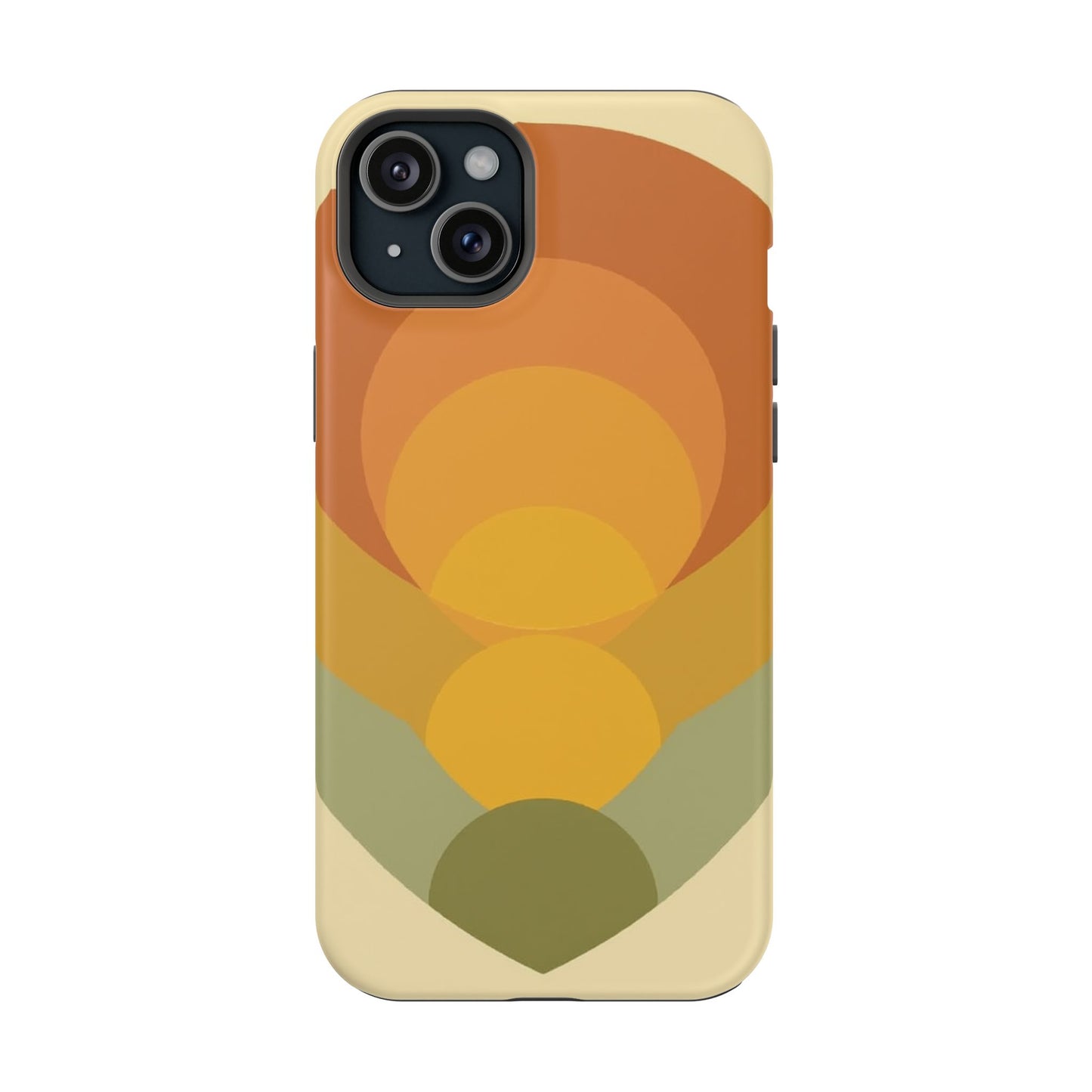 70s Sunburst Phone Case - Vintage Aesthetic iPhone Case, Retro Gift Idea, Brown Orange Design