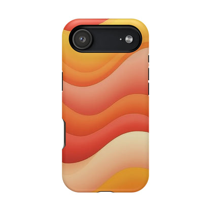 Sunset Waves Phone Case - Aesthetic Orange & Yellow Gift | Retro Summer Vibes Cases