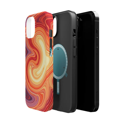 Sunset Phone Case - Orange Aesthetic iPhone Case, Warm Gift Idea, Trendy Swirl Design