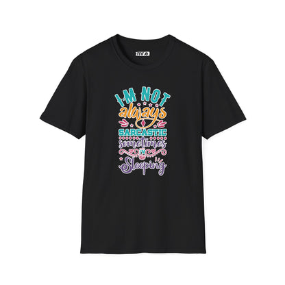 Funny Sarcastic Shirt - Sleepy Tee, Witty Graphic T-Shirt, Gift for Sarcastic People, Black Aesthetic Clothing