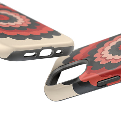 Layered Scallop Bloom iPhone Case - Retro Floral Design, Bold Aesthetic Gift Idea