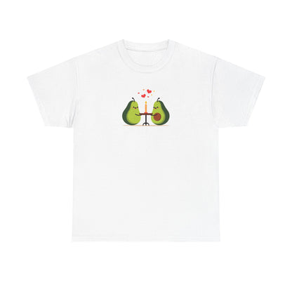 Cute Avocado Couple T-Shirt – “Avocuddles Date Night” – Funny Romantic Tee for Foodie Lovers & Veggie Fans