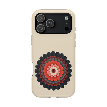 Red & Black Mandala iPhone Case - Bohemian Flower Design, Aesthetic Gift Idea