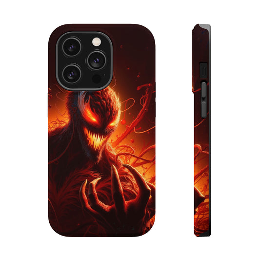 MagSafe-Compatible iPhone Case with Fiery Alien Art – Bold Style Meets Premium Protection