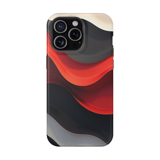 Red Wave Phone Case - Abstract Aesthetic iPhone Case | Modern Art Design | Gifts for Her | Dramatic Crimson Style