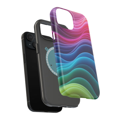 Colorful Wave Phone Case - Aesthetic iPhone Case | Rainbow Ripple Design | Trendy Gifts for Her | Unique Art Print