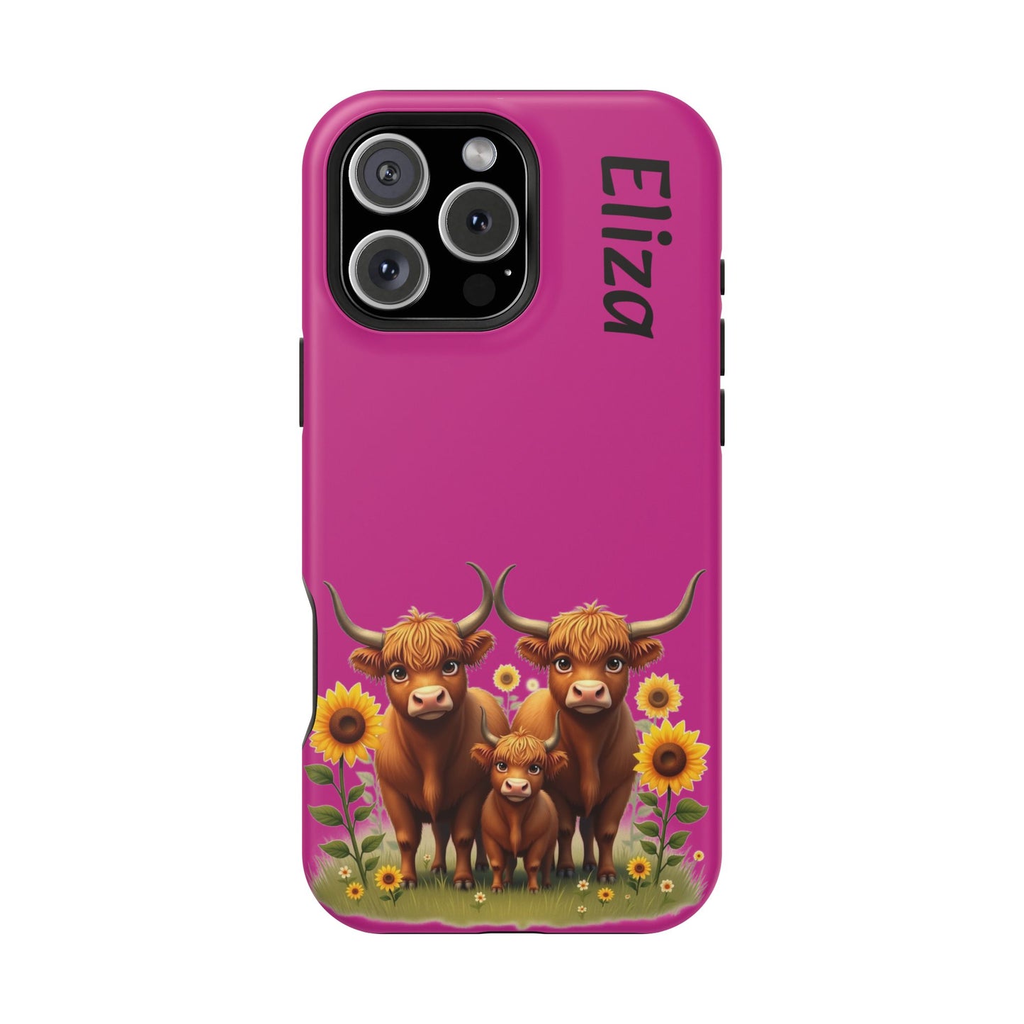 Highland Cow Phone Case - Personalized Custom Name | Cute Farm Animal Gift | iPhone Cases for Women & Girls