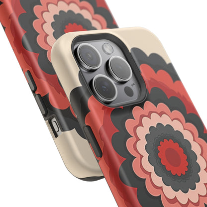 Layered Scallop Bloom iPhone Case - Retro Floral Design, Bold Aesthetic Gift Idea