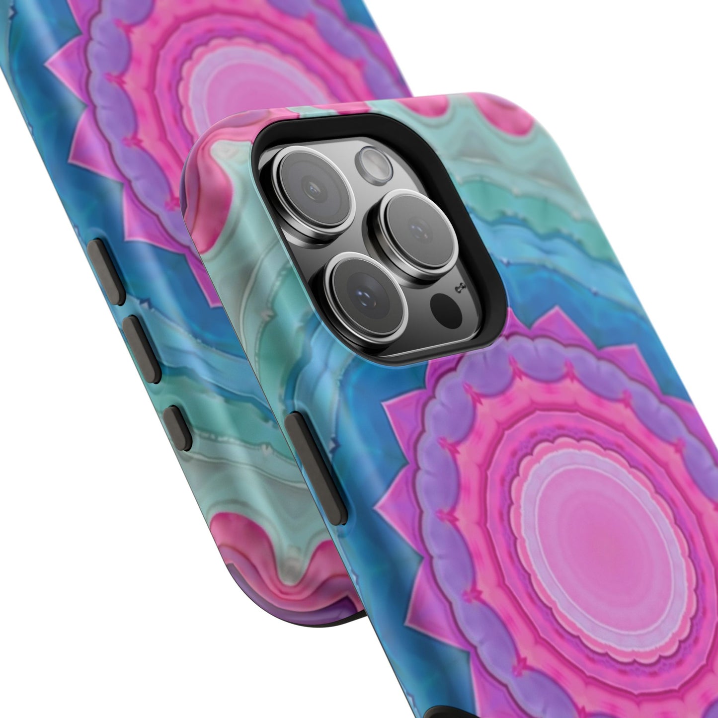 Rippled Radiance iPhone Case - Abstract Pink Floral Design, Aesthetic Gift Idea