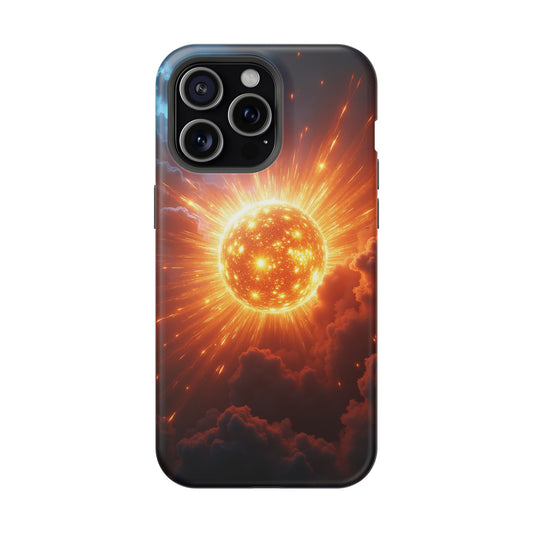 Sun Phone Case - Fiery Starburst iPhone Cover - Astronomy Gift for Him/Her