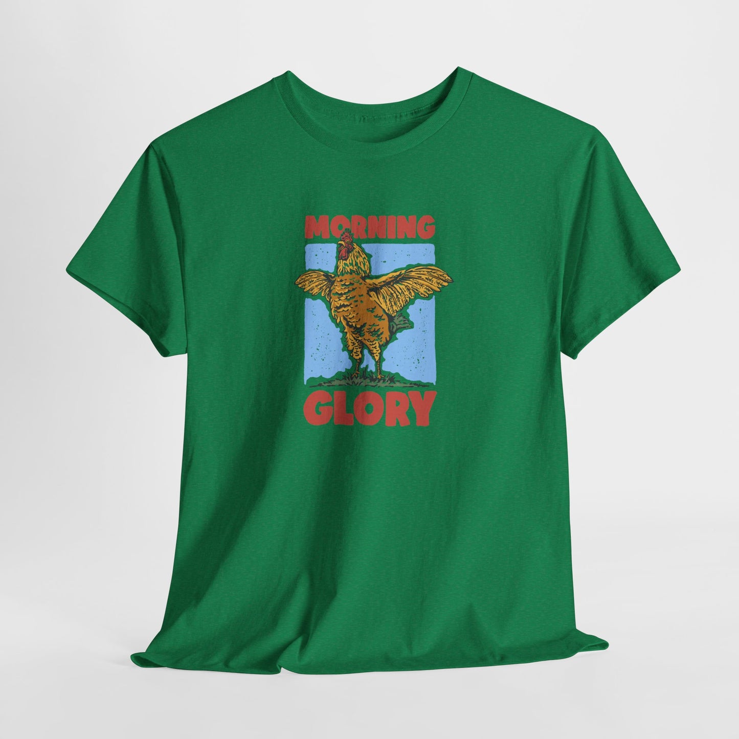 Funny Chicken T-Shirt – “Morning Glory” Retro Graphic Tee for Farm Life Fans & Early Risers