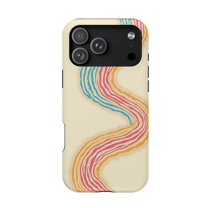 Abstract Flow Phone Case - Pastel Streamline Design