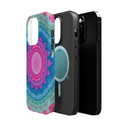 Rippled Radiance iPhone Case - Abstract Pink Floral Design, Aesthetic Gift Idea