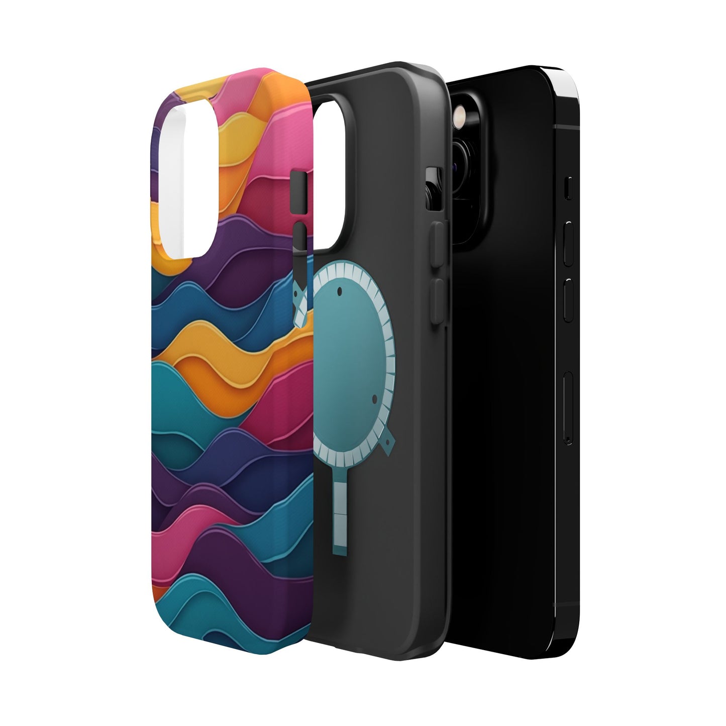 Colorful Wave Phone Case - Aesthetic iPhone Case, Bright Gift Idea, Trendy Summer Accessory