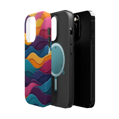 Colorful Wave Phone Case - Aesthetic iPhone Case, Bright Gift Idea, Trendy Summer Accessory