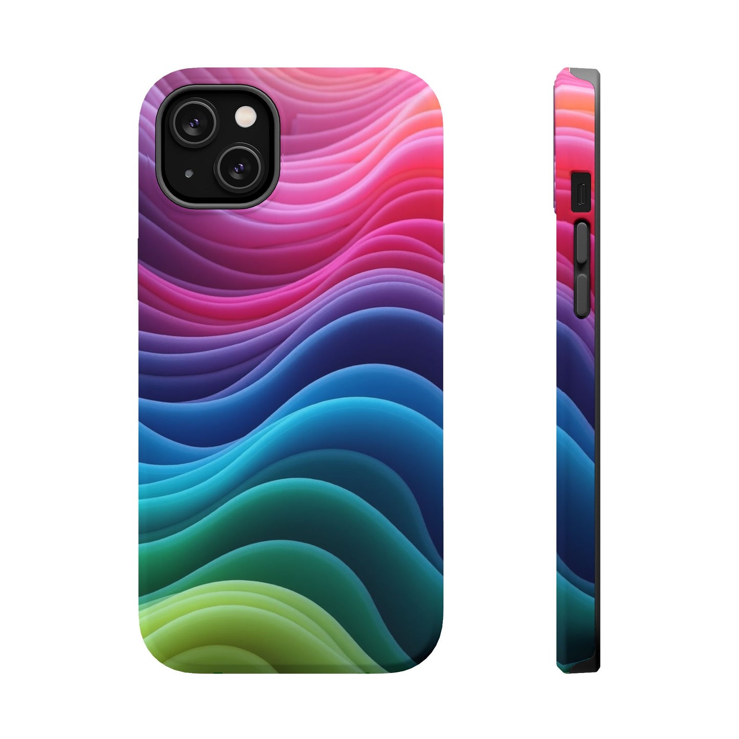 Colorful Wave Phone Case - Aesthetic iPhone Case | Rainbow Ripple Design | Trendy Gifts for Her | Unique Art Print