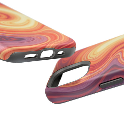 Sunset Phone Case - Orange Aesthetic iPhone Case, Warm Gift Idea, Trendy Swirl Design