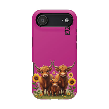 Highland Cow Phone Case - Personalized Custom Name | Cute Farm Animal Gift | iPhone Cases for Women & Girls