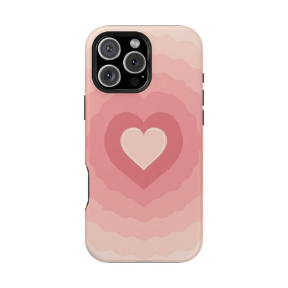 Pink Layered Heart iPhone Case - Cute Aesthetic Y2K Valentine's Gift