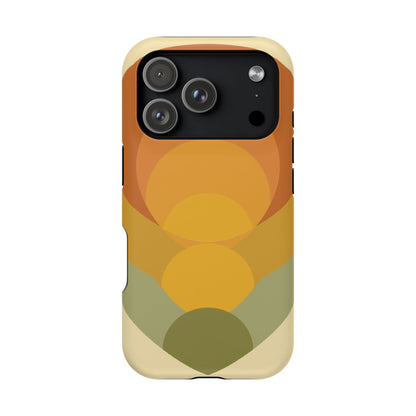 70s Sunburst Phone Case - Vintage Aesthetic iPhone Case, Retro Gift Idea, Brown Orange Design