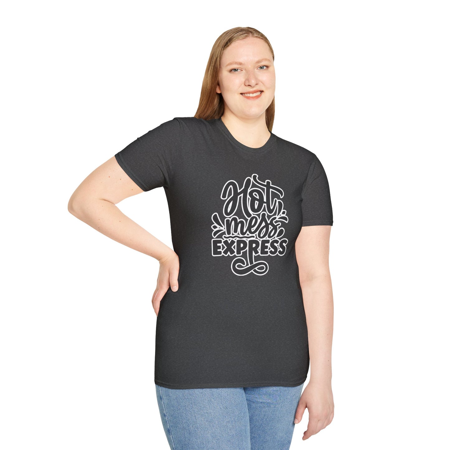 "Hot Mess Express" Funny & Bold T-Shirt – Ironic Confidence Tee for Chaotic, Cool, and Unapologetically You