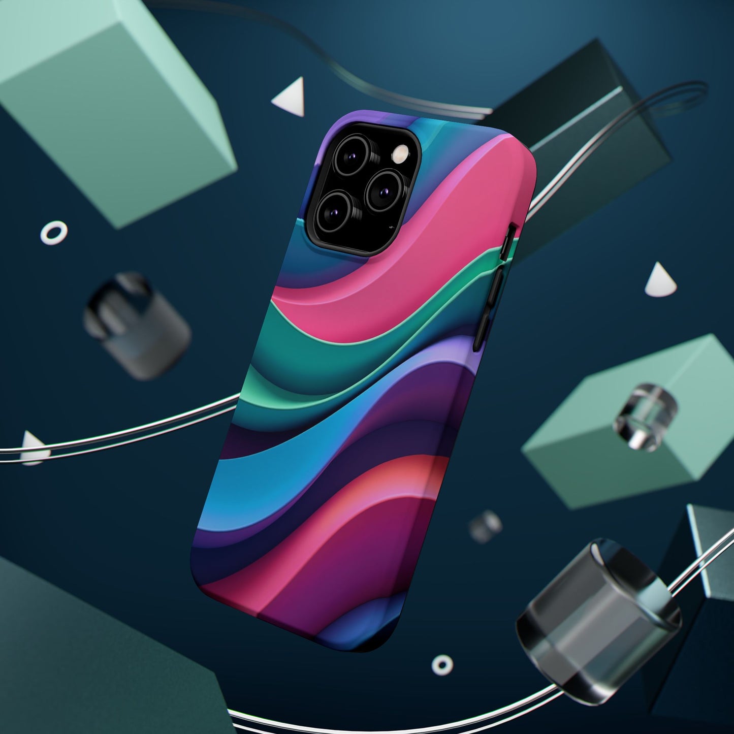 Aesthetic Wave Phone Case - Colorful iPhone Case, Ocean Gift Idea, Trendy Summer Accessory